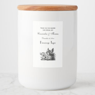 Etiqueta Para Comida Dibujo de la cabeza de la vintage salvaje