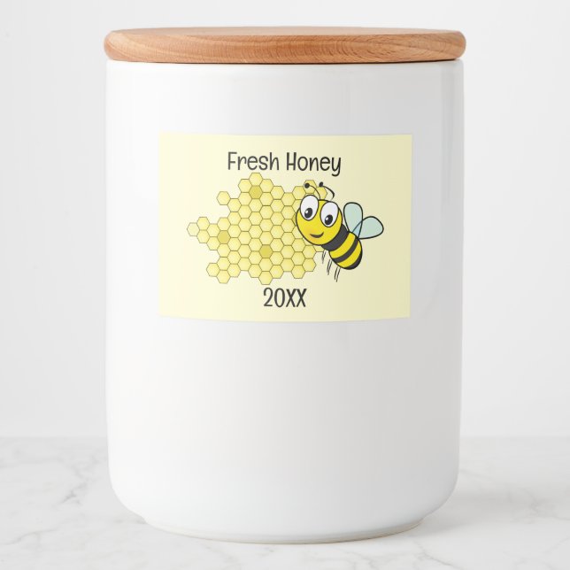 Etiqueta Para Comida Diseño de abejas y abejas (Anverso)