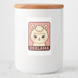 Etiqueta Para Comida Diseño de ilustración de llama adorable