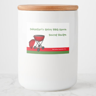 Etiqueta Para Comida Diseño de Salsa BBQ fácil de personalizar