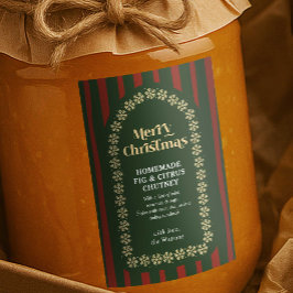 Etiqueta Para Comida DIY Navidades hechos a mano dan franjas rojas y ve