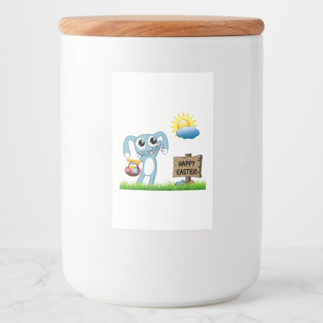 Etiqueta Para Comida Easter Bunny desea una feliz Pascua (Anverso)