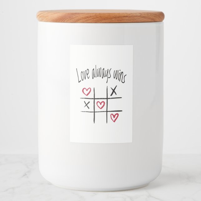 Etiqueta Para Comida El amor siempre gana (Anverso)