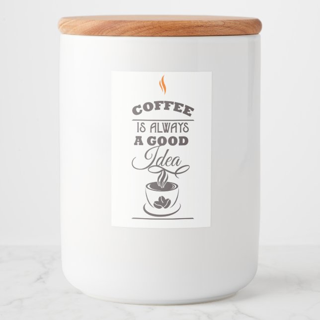 Etiqueta Para Comida El café siempre es una buena idea (Anverso)
