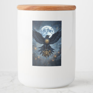 Etiqueta Para Comida El Cuervo Celestial. 