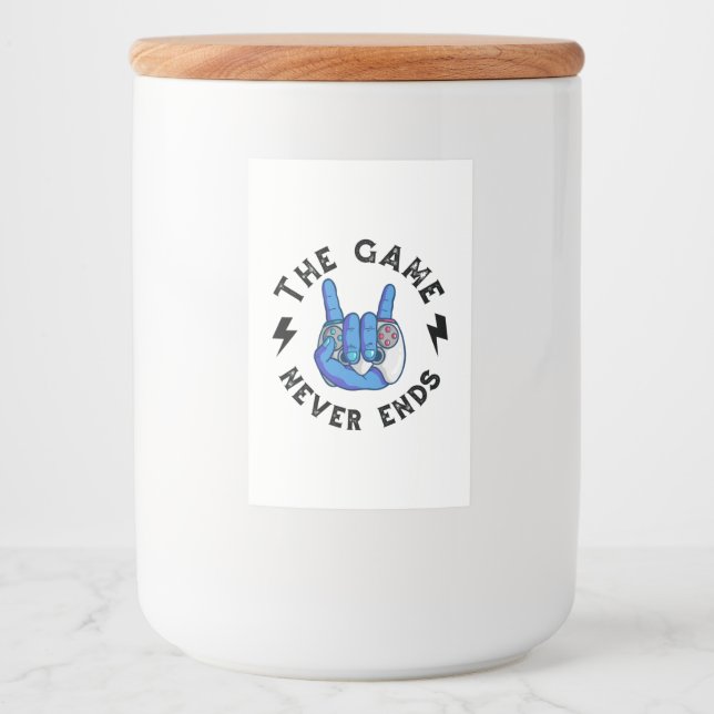 Etiqueta Para Comida El juego nunca termina (Anverso)