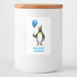 Etiqueta Para Comida El Pingüino de la Fiesta