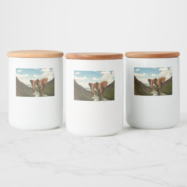 Etiqueta Para Comida Elefante (Botellas)