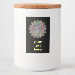 Etiqueta Para Comida Elegante y colorido Mandala estilo India 1