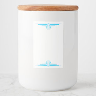 Etiqueta Para Comida Elemento Art deco en azul claro