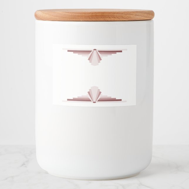 Etiqueta Para Comida Elemento Art deco en bronceado (Anverso)