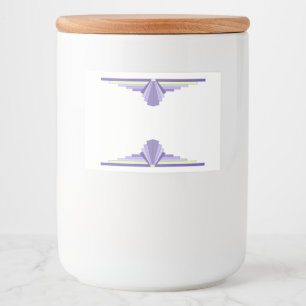 Etiqueta Para Comida Elemento Art deco en morado y amarillo