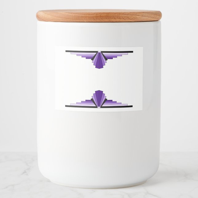 Etiqueta Para Comida Elemento Art deco en violeta profundo (Anverso)