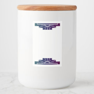 Etiqueta Para Comida Elemento Art deco sun en arcoiris oscuro