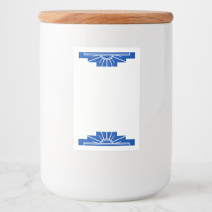 Etiqueta Para Comida Elemento Art deco sun en azul oscuro