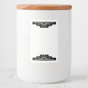 Etiqueta Para Comida Elemento de sol Art Decó en negro