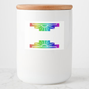 Etiqueta Para Comida Elemento solar Art deco en arco iris