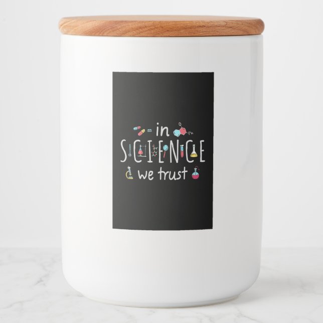 Etiqueta Para Comida En ciencia confiamos (Anverso)