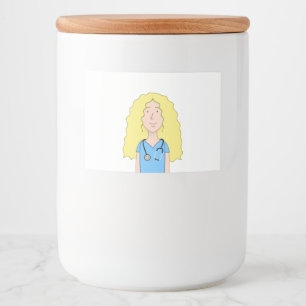 Etiqueta Para Comida Enfermera rubia