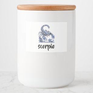 Etiqueta Para Comida Escorpio de Cristal de Plata Colección de Lujo ✨