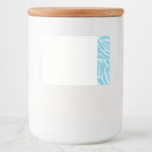 Etiqueta Para Comida Estampado de cebra azul y blanco en negrita