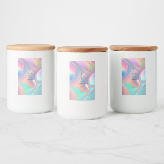 Etiqueta Para Comida Estética holográfica (Botellas)