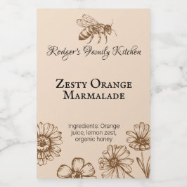 Etiqueta Para Comida Etiqueta de Comida de Abeja de Abeja Floral Naranj