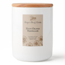 Etiqueta de Comida de Abeja de Abeja Floral Naranj