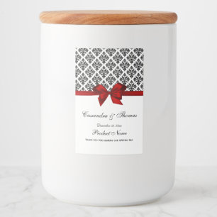 Etiqueta Para Comida Etiqueta de la comida H roja blanca de malla blanc
