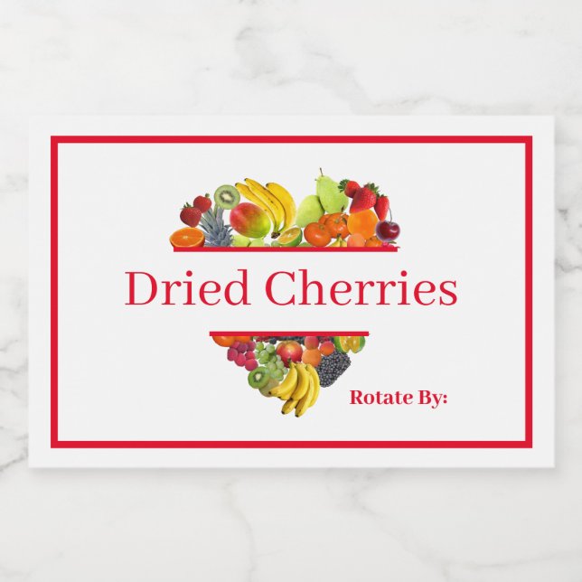 Etiqueta Para Comida Etiqueta del recipiente de comida Apricados secos (Etiqueta única)