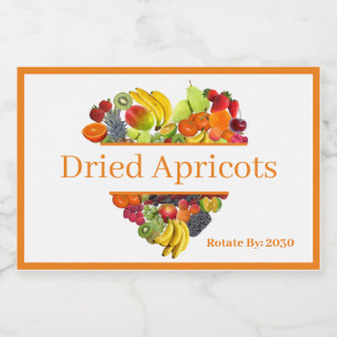 Etiqueta Para Comida Etiqueta del recipiente de comida Apricados secos