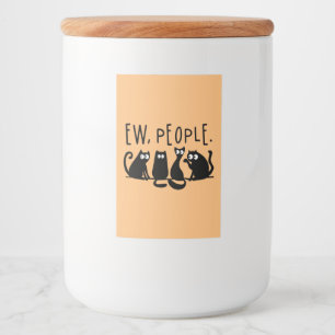 Etiqueta Para Comida Ew People Funny Meowy Gatos Negros
