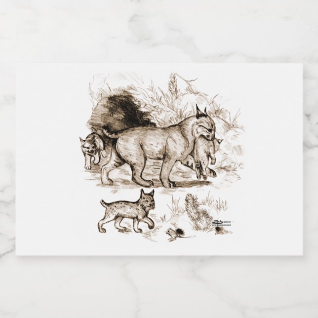 Etiqueta Para Comida Familia Bobcat (Etiqueta única)