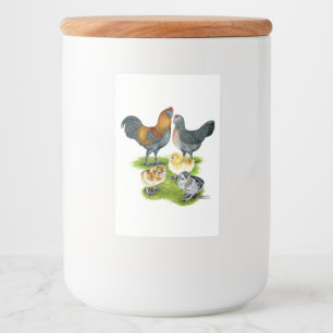 Etiqueta Para Comida Familia de Gallinas Ameraucana
