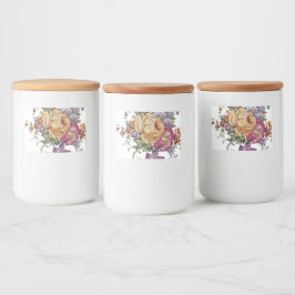 Etiqueta Para Comida Fantasía Floral