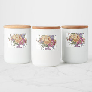 Etiqueta Para Comida Fantasía Floral