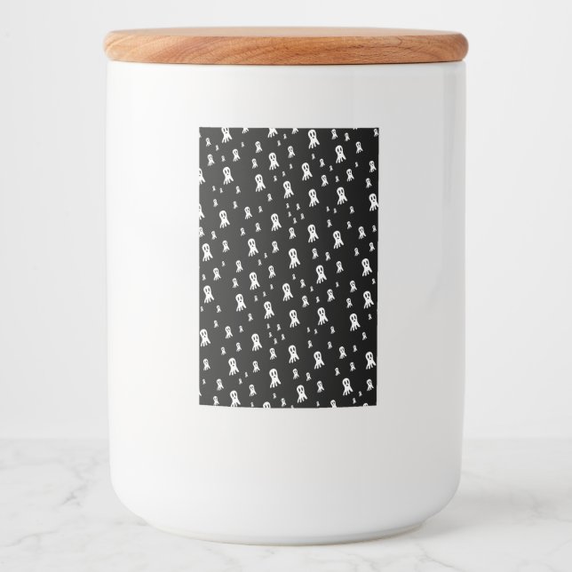 Etiqueta Para Comida Fantasmas oscuros de Halloween (Anverso)