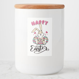Etiqueta Para Comida Feliz Pascua desde el encantador conejo de Pascua