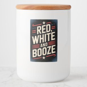 Etiqueta Para Comida Fiesta de Bebidas del 4 de Julio Rojo Blanco y B