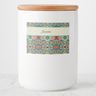 Etiqueta Para Comida Fiesta florece, personalizable