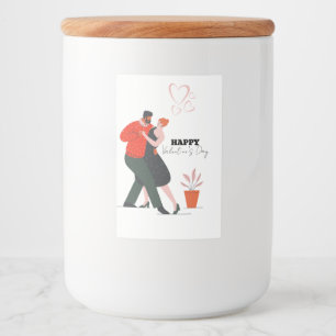 Etiqueta Para Comida Figura de baile Día de San Valentín