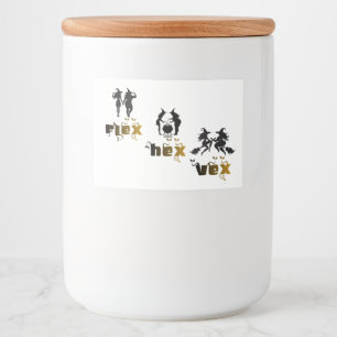 Etiqueta Para Comida Flex. Hex. Vex. Brujas con Positividad Corporal y 
