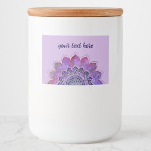 Etiqueta Para Comida Flor De Vida - Espacio De Galaxia De Estilo Vintag