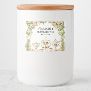 Etiqueta Para Comida Floral Garden Bridal Shower Tea Fiesta Bebida y