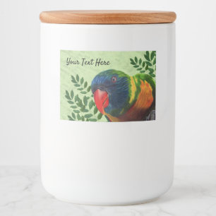 Etiqueta Para Comida Flores coloridas de loro de Macao Plantas de roble