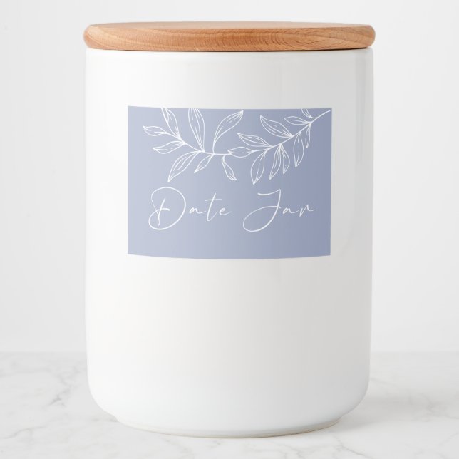 Etiqueta Para Comida Flores Periwinkle Date Jar de noche (Anverso)