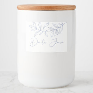 Etiqueta Para Comida Flores Periwinkle Date Jar de noche