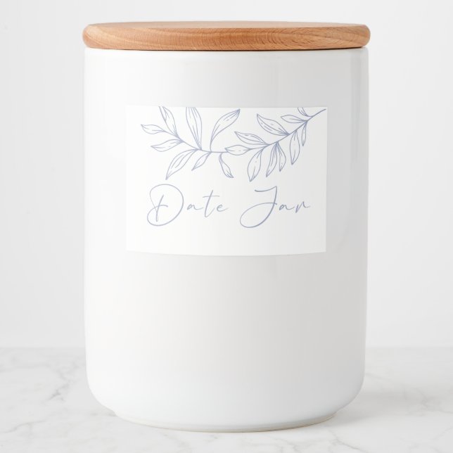 Etiqueta Para Comida Flores Periwinkle Date Jar de noche (Anverso)