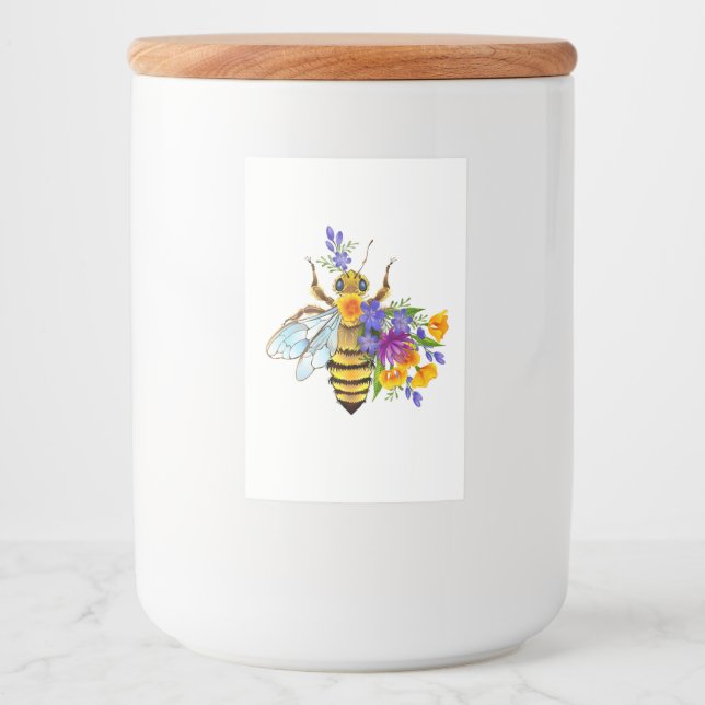 Etiqueta Para Comida Flower bee with wild plants (Anverso)