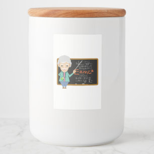 Etiqueta Para Comida Fórmula EMC2 de profesor de ciencias